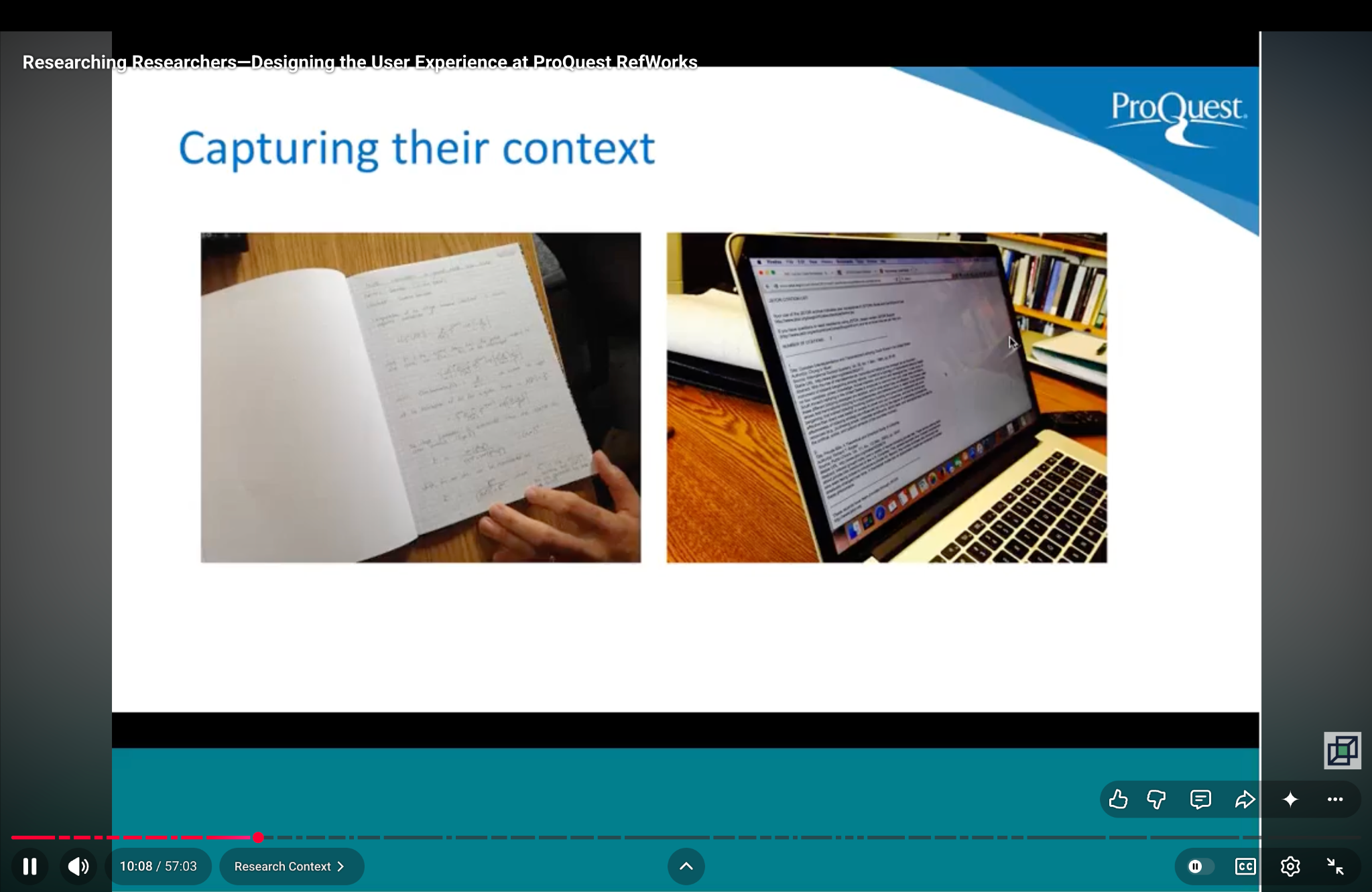 Research notebook and laptop captured during field research