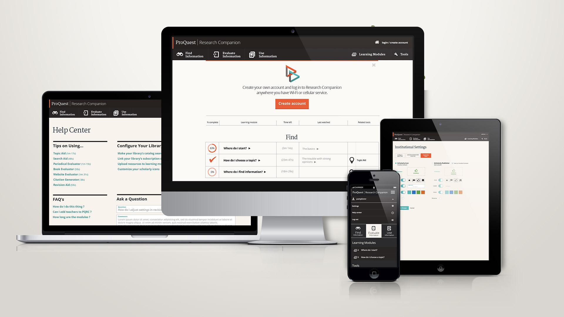 ProQuest Research Companion across devices