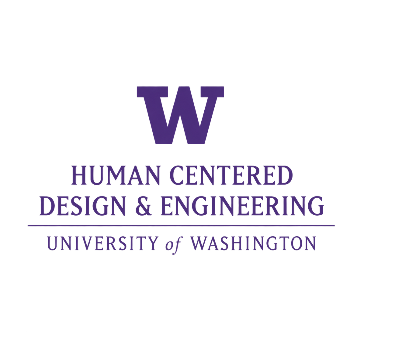 University of Washington Human Centered Design & Engineering logo in purple