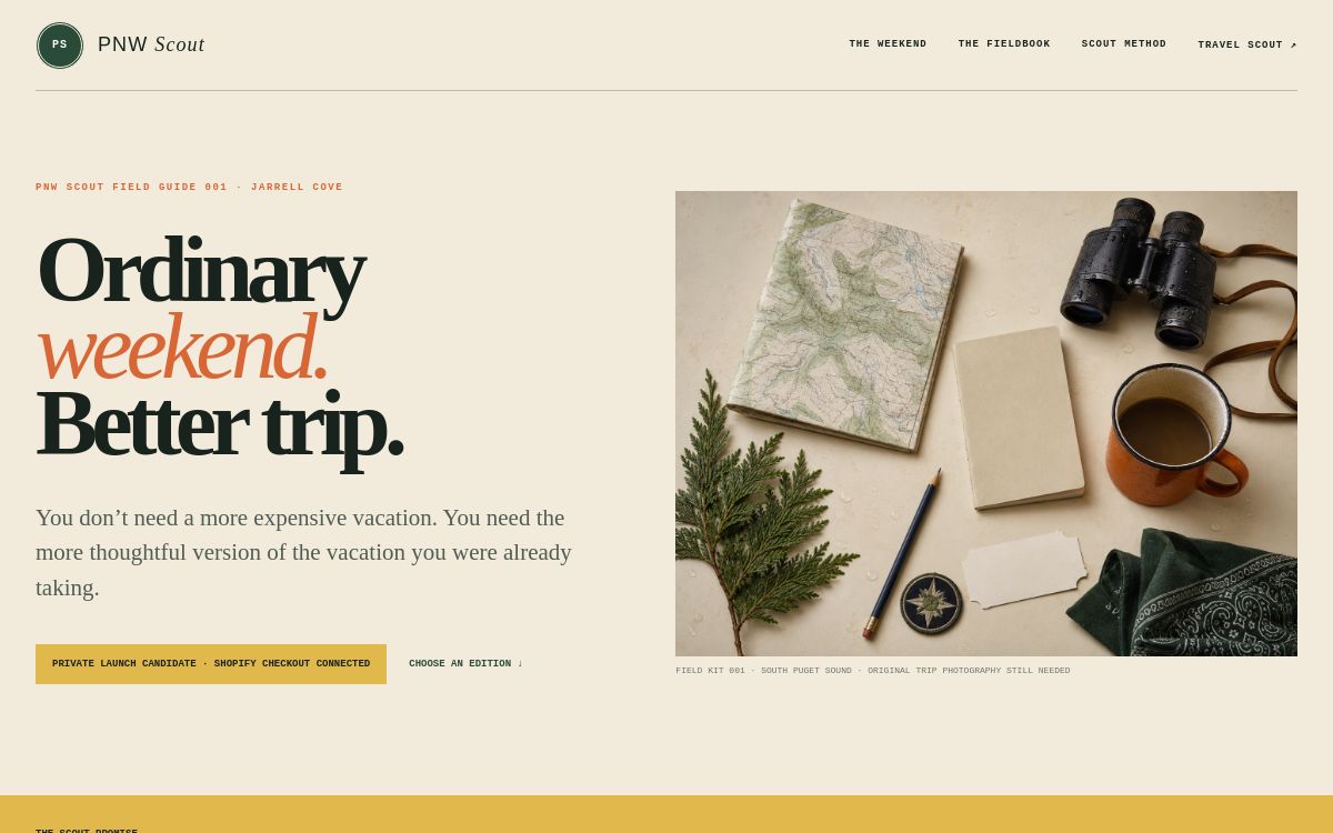 Pacific Northwest Scout travel prototype